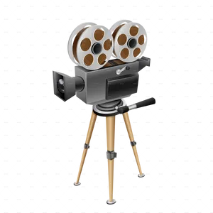 Vintage Cinema Camera Illustration PNG Image