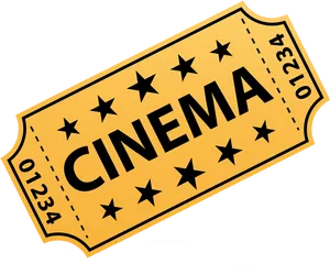 Vintage Cinema Ticket Design PNG Image