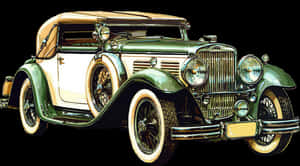 Vintage Classic Car Illustration PNG with transparent background