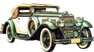 Vintage Classic Car Illustration PNG Image