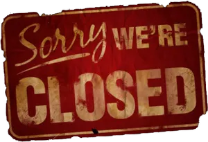 Vintage Closed Sign PNG Image