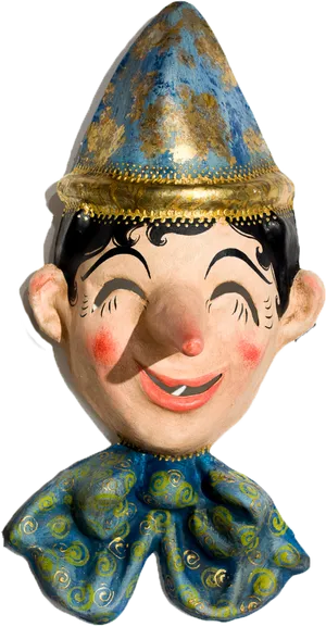 Vintage Clown Head Figurine PNG Image