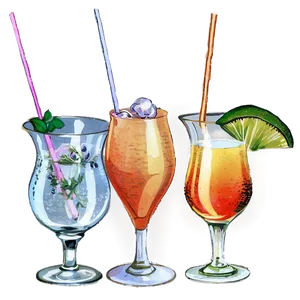 Vintage Cocktails Png Egm PNG Image