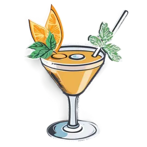 Vintage Cocktails Png Hbd PNG Image