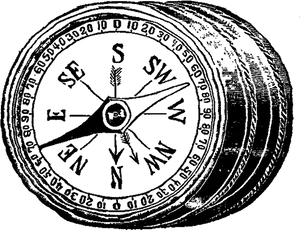 Vintage Compass Engraving PNG Image