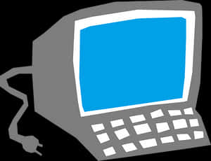 Vintage Computer Cartoon PNG image with transparent background