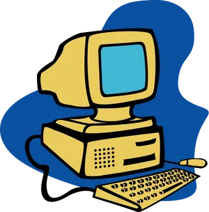 Vintage Computer Clipart PNG Image