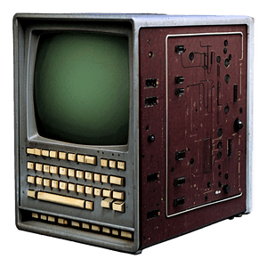 Vintage Computer PNG won PNG image with transparent background