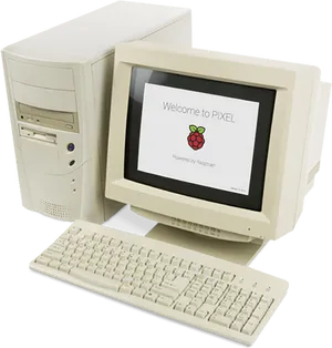 Vintage Computer Raspberry Pi Pixel O S PNG Image