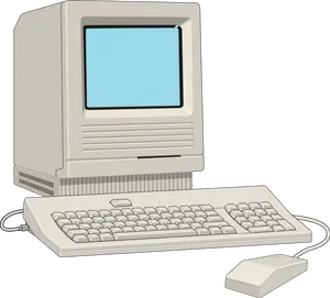 Vintage Computer Setup PNG Image