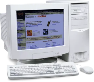 Vintage Computer Setup1990s PNG Image