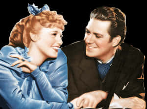 Vintage Couple Gazingat Each Other PNG with transparent background