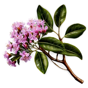 Vintage Crepe Myrtle Illustration Png Dvi PNG Image