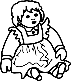 Outline Image Of Doll, HD Png Download PNG with transparent background