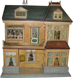 Vintage Dollhouse Exterior PNG Image