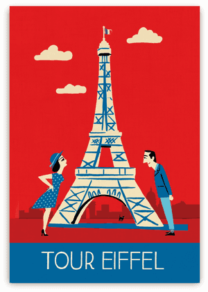 Vintage Eiffel Tour Poster PNG image with transparent background