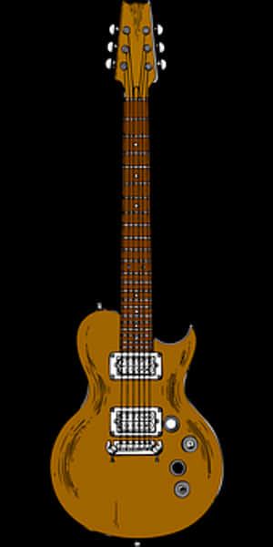 Vintage Electric Guitar Illustration PNG image with transparent background