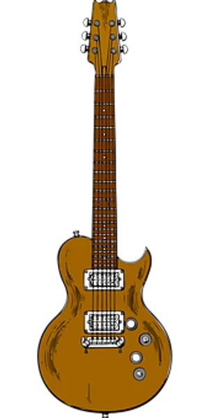 Vintage Electric Guitar Illustration PNG Image