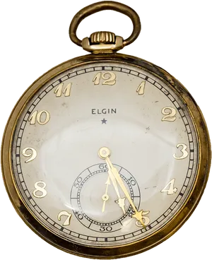 Vintage Elgin Pocket Watch PNG Image