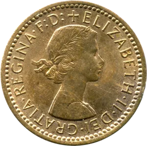Vintage Elizabeth I I Coin PNG Image