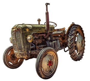 Vintage Farm Tractor Isolated PNG