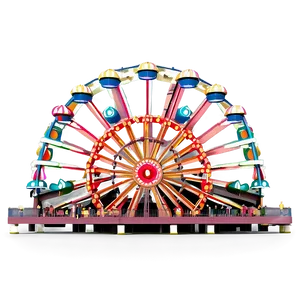 Vintage Ferris Wheel Illustration Png 06122024 PNG Image