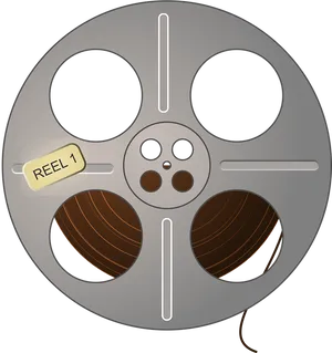 Vintage Film Reel Graphic PNG Image