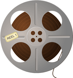 Vintage Film Reel Graphic PNG with transparent background