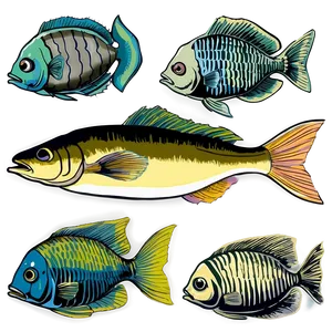 Vintage Fish Drawing Png Ytk PNG Image