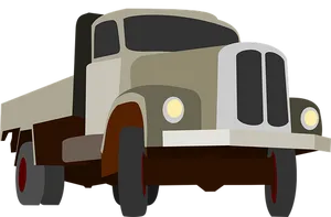 Vintage Flatbed Truck Illustration PNG Image