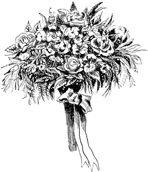 Vintage Floral Bouquet Illustration PNG with transparent background