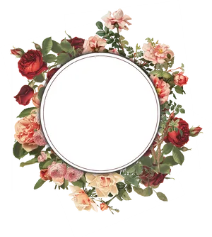 Vintage Floral Frame Design PNG Image