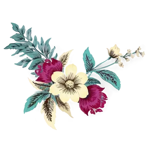 Vintage Floral Graphic Png Rdp73 PNG Image