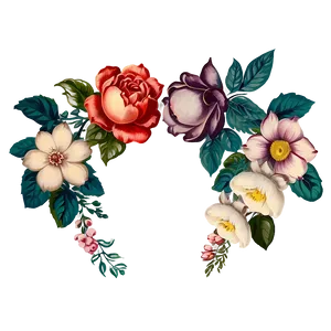 Vintage Floral Graphic Png Tct75 PNG Image