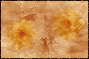 Vintage Floral Parchment Background PNG image with transparent background