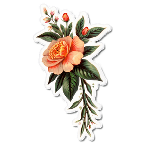 Vintage Floral Sticker PNG ely PNG with transparent background