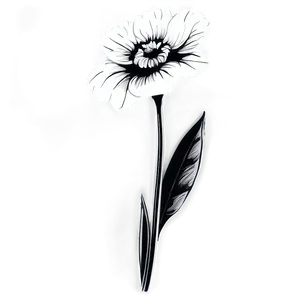 Vintage Flower Black And White Png Spx26 PNG Image