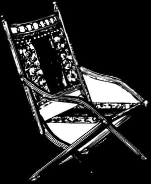 Vintage Folding Chair Graphic PNG with transparent background