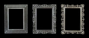 Vintage Frame Collection Black Background PNG image with transparent background