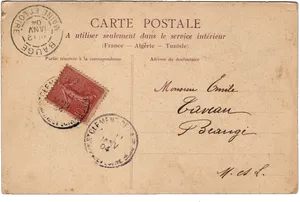 Vintage French Postcard Backside PNG Image