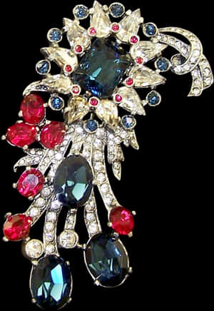 Vintage Gemstone Brooch Jewelry PNG image with transparent background