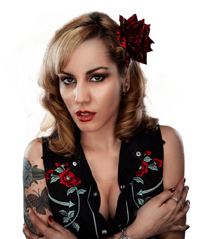 Vintage Glamour Portrait PNG image with transparent background