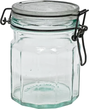 Vintage Glass Jar With Clamp Lid PNG Image