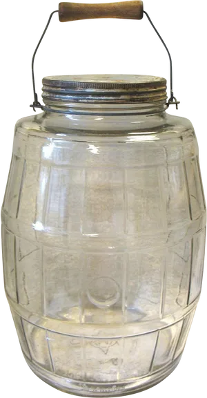 Vintage Glass Jar With Handle PNG Image