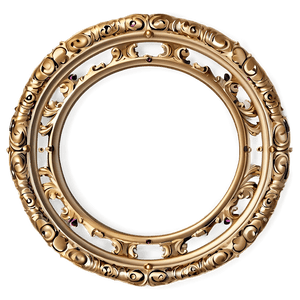 Vintage Gold Circle Frame PNG rvw57 PNG