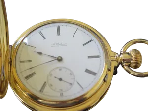 Vintage Gold Pocket Watch PNG Image