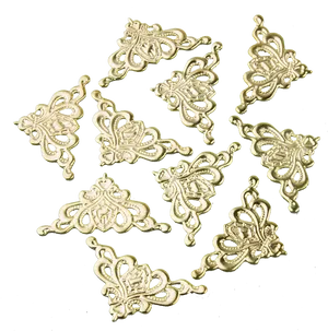 Vintage Golden Butterfly Pendants PNG Image