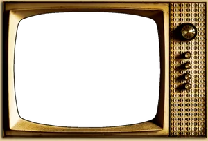 Vintage Golden Television Set PNG Image