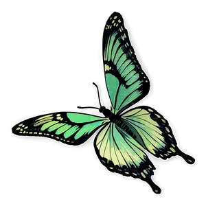 Vintage Green Butterfly Png Jxn PNG Image