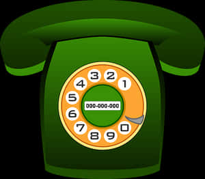 Vintage Green Rotary Phone Illustration PNG image with transparent background